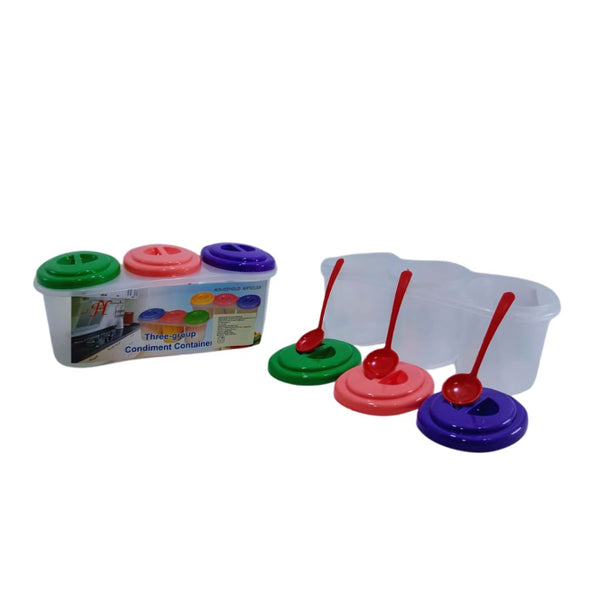 Condimentero x 3 con Organizador y Cucharitas (AS-226)