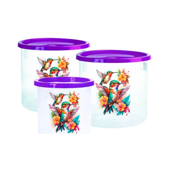 Juego de tarros x 3 mariposa-colibri