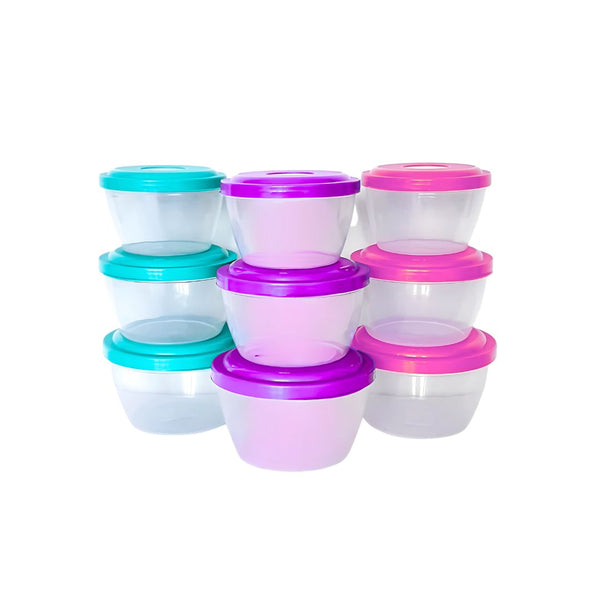Recipiente Hermético x 3 Tapa Colores